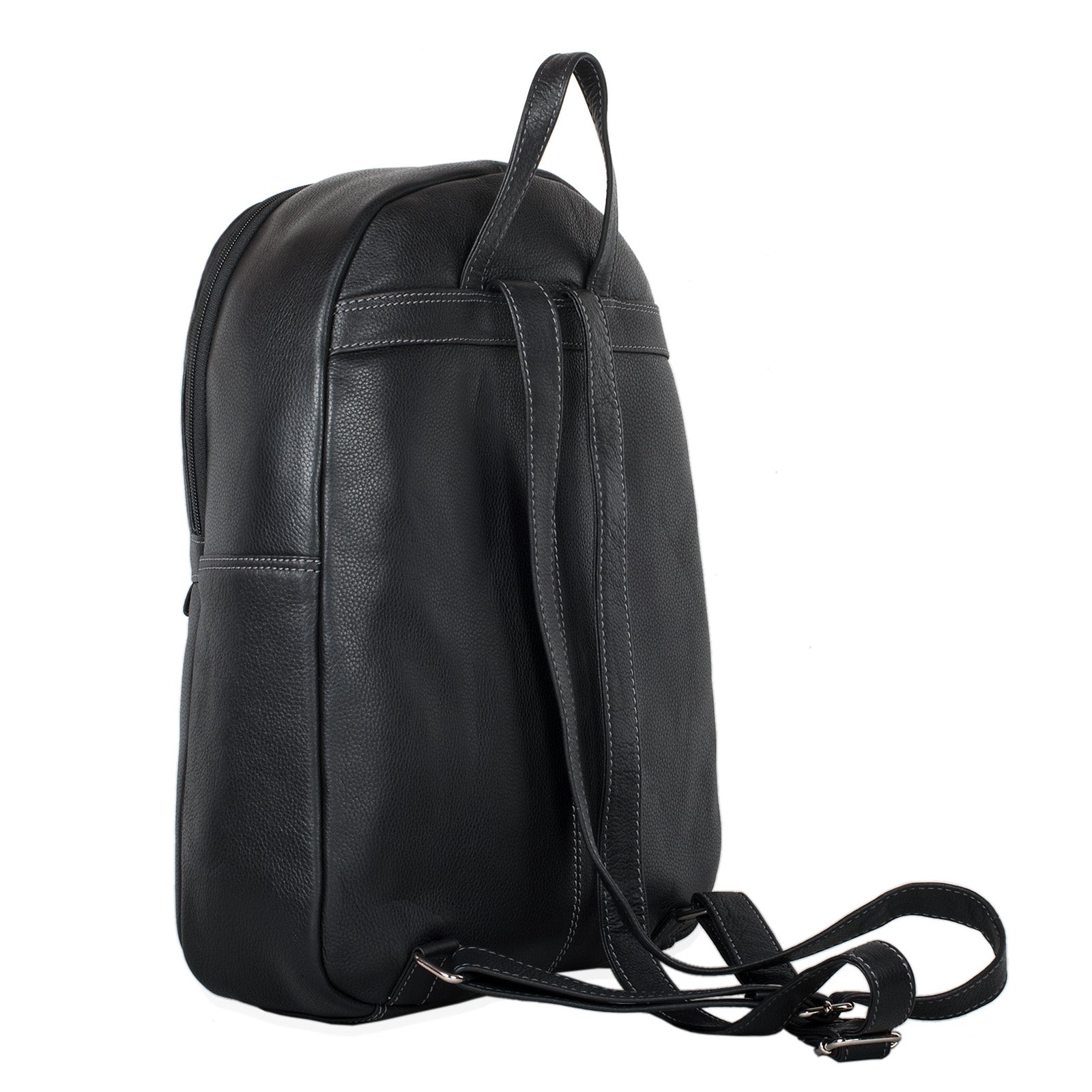 Rucksackhandtasche Frauen Damen Leder schwarz