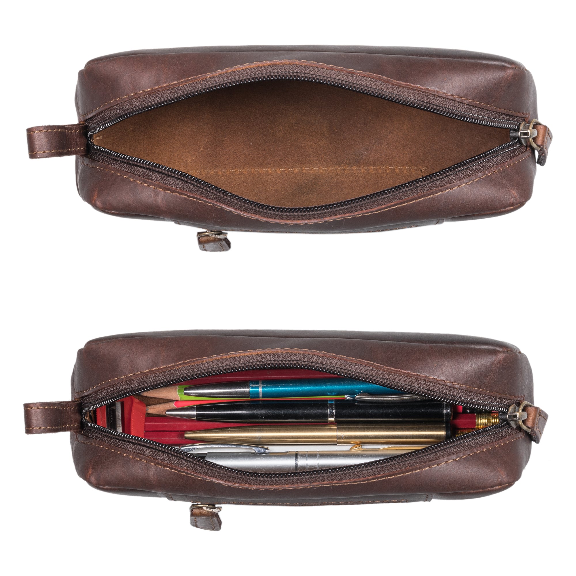 Stiftecase Leder Vintage Braun