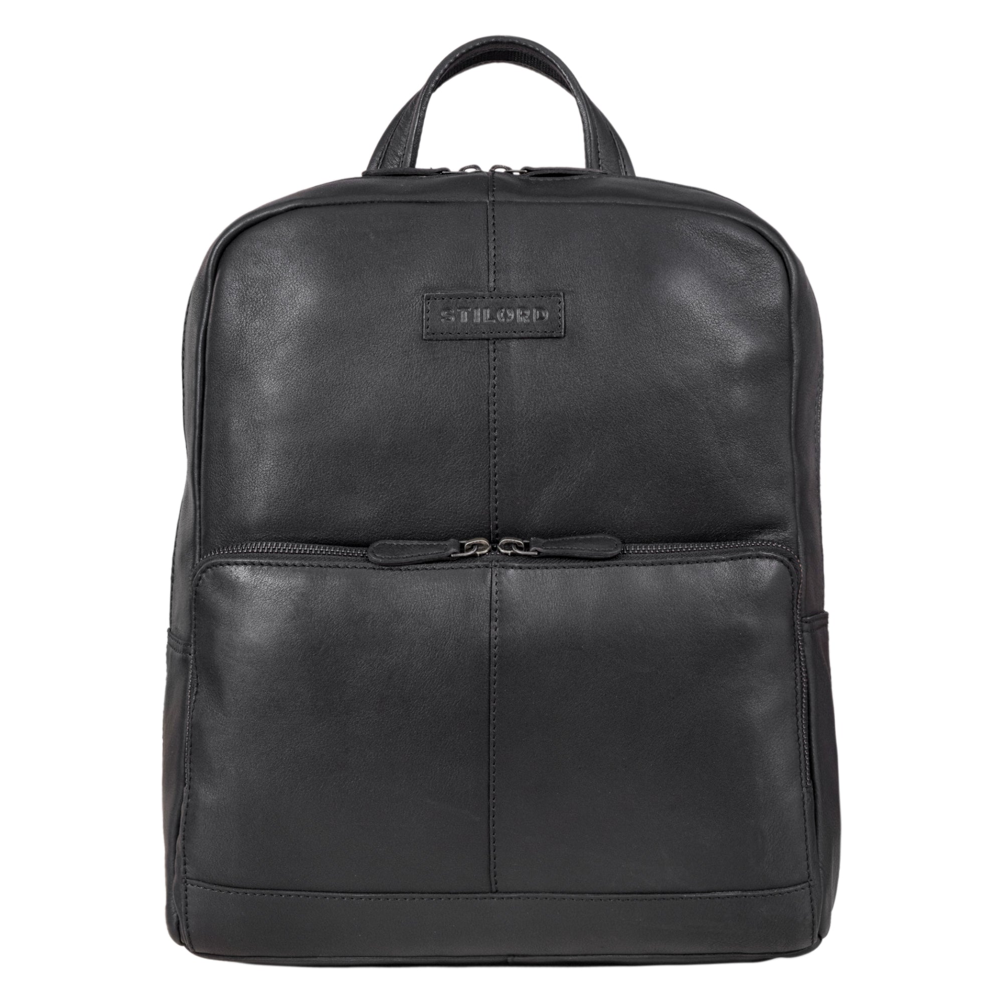 Echt Leder Studenten Rucksack Damen schwarz