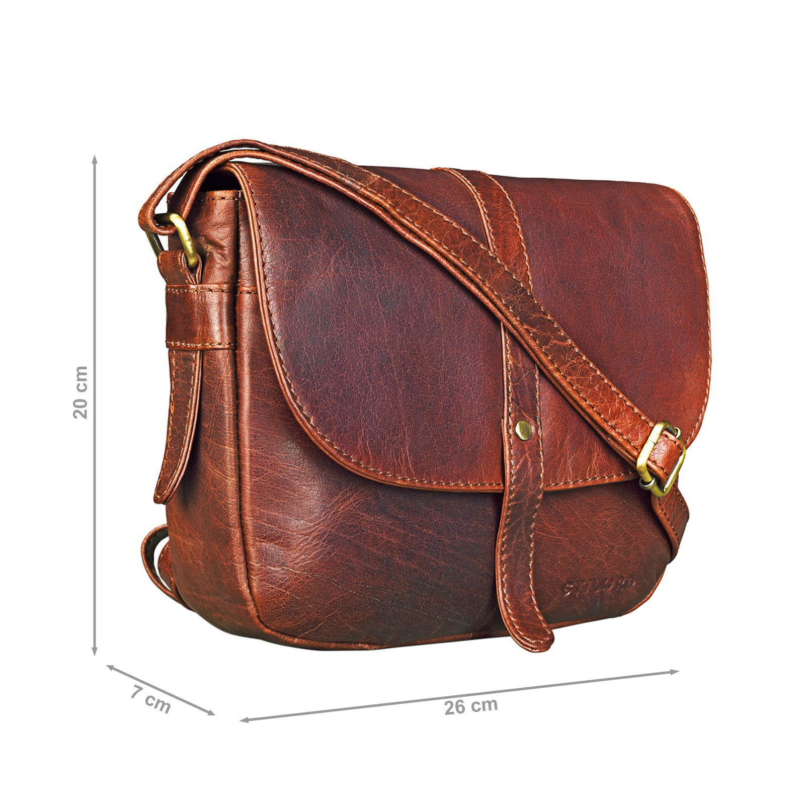 Vintage Umhängetasche Leder braun