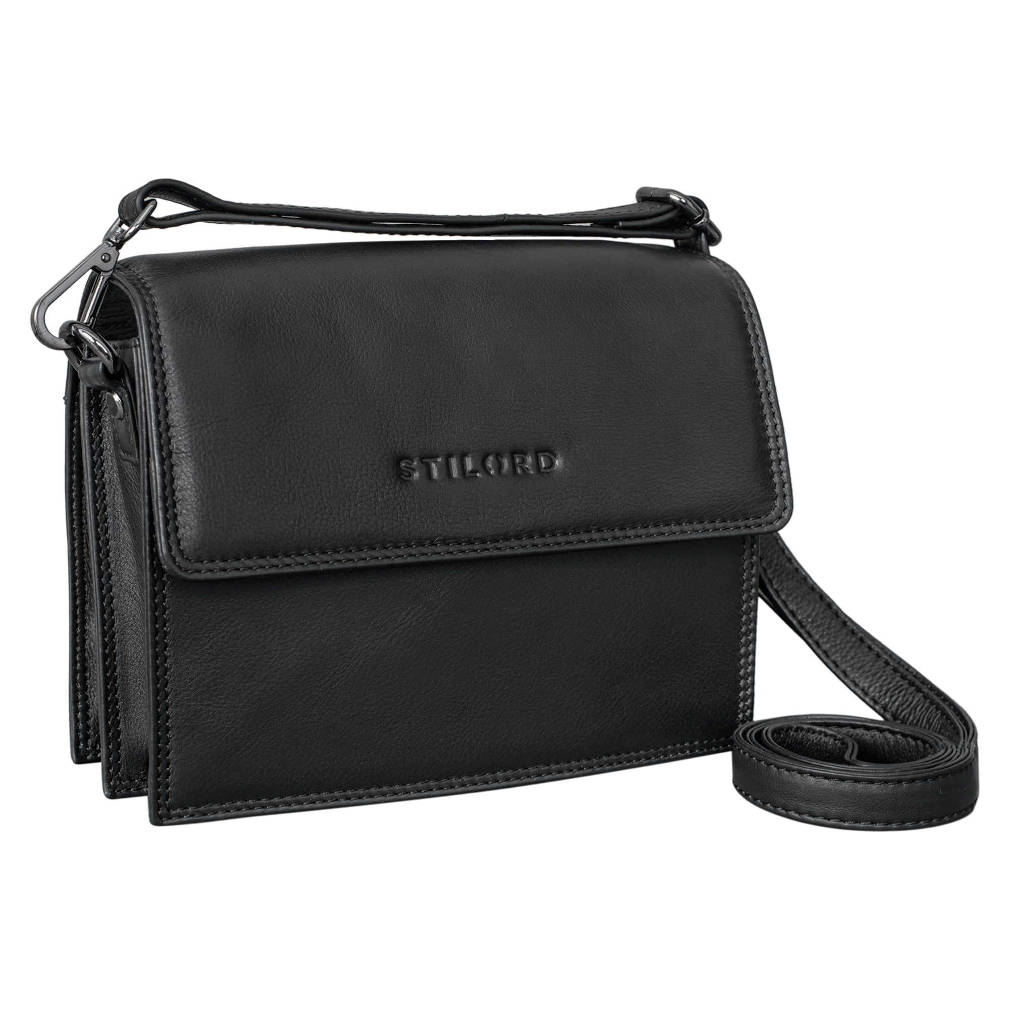 Schwarze Damen Handtasche Leder