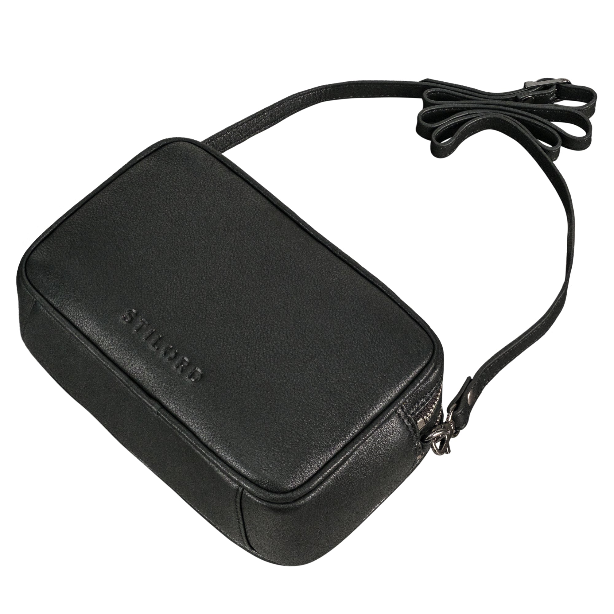 Umhängetasche schwarz Leder Damen