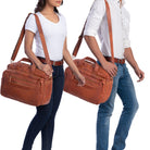 Umhängetasche Schultertasche Frauen Männer Echtleder Cognac