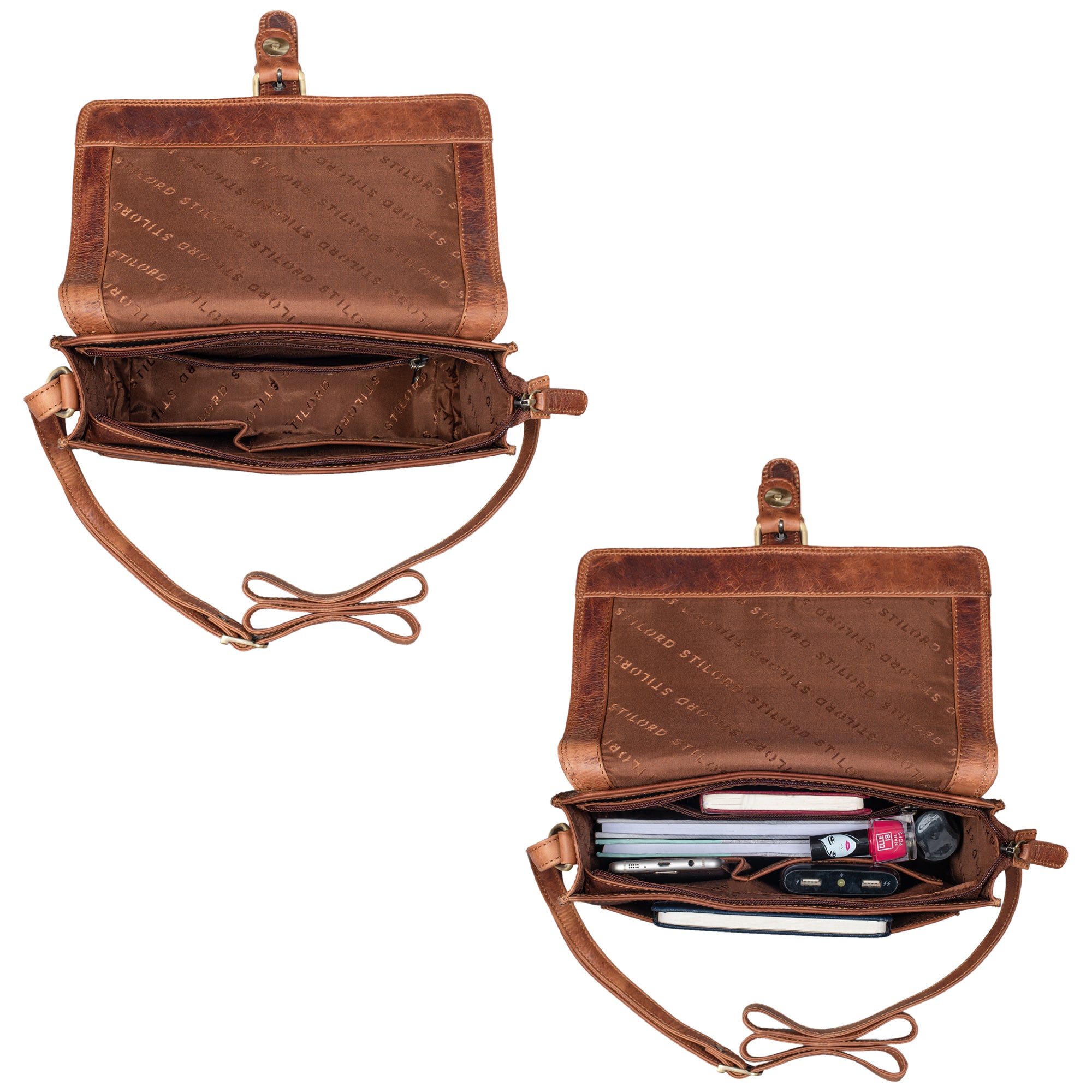 Leder Schultertasche Damen Vintage