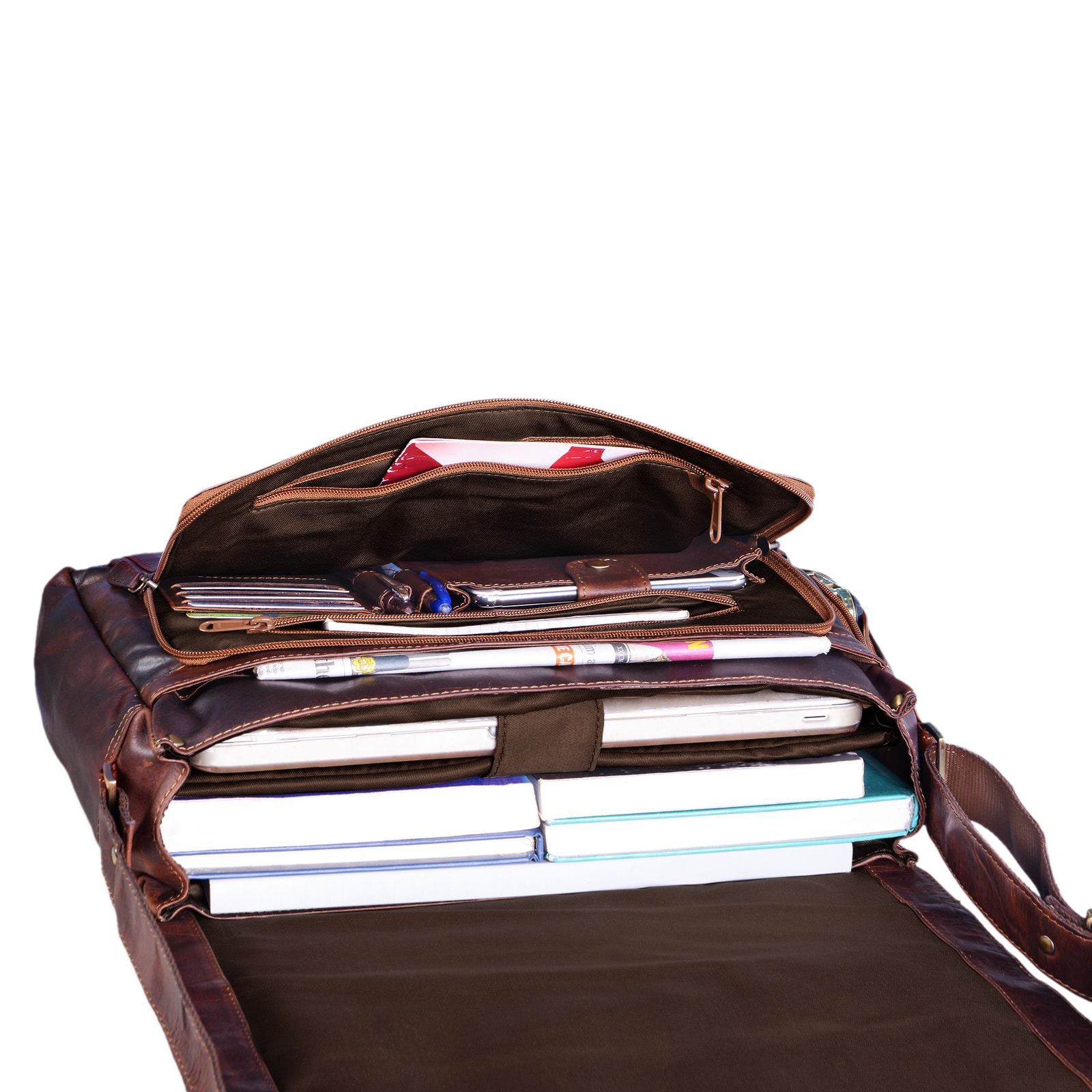 Studenten Tasche 15.6 Zoll Leder