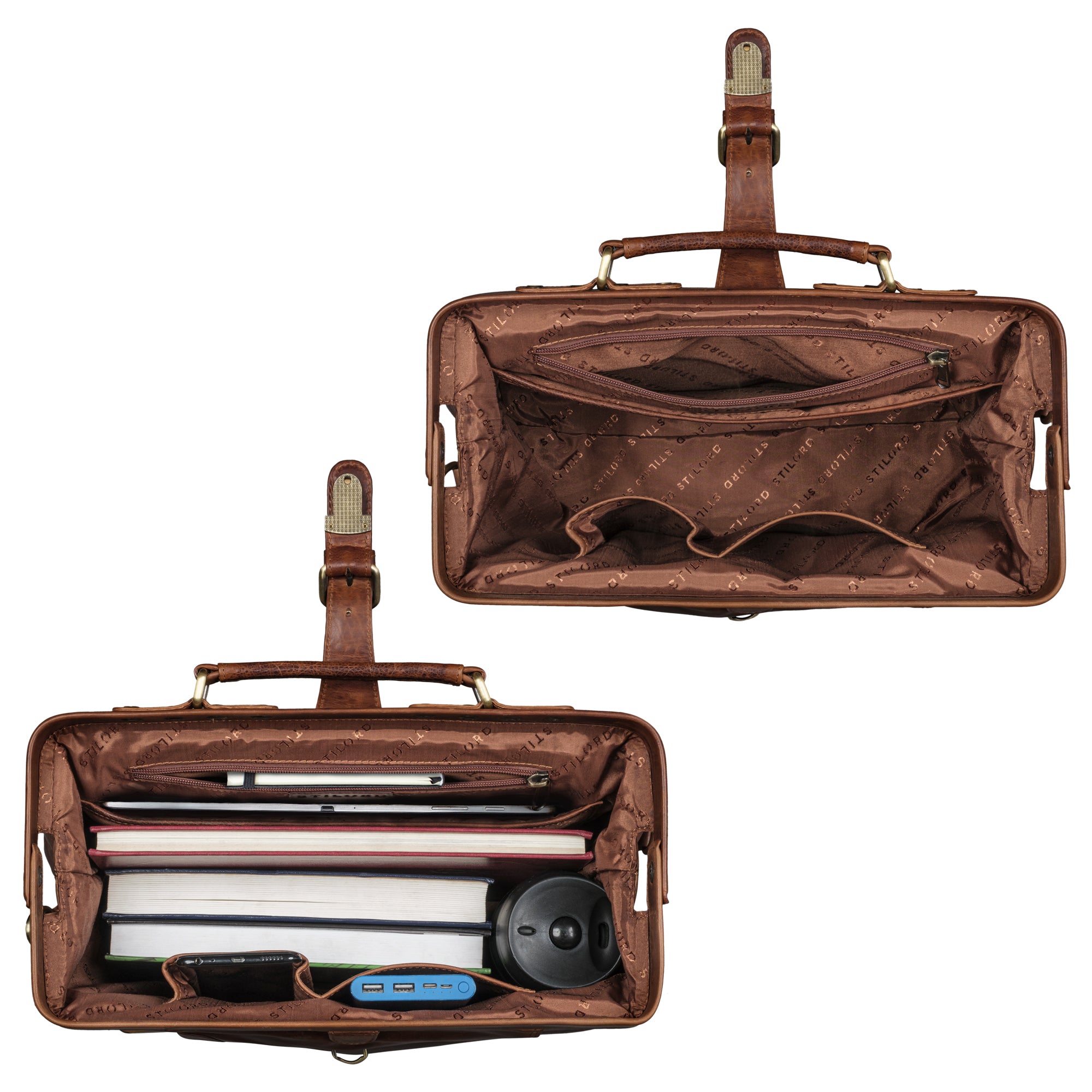 Vintage Umhängetasche Damen Leder braun