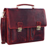 Businesstasche Vintage Leder rot - braun