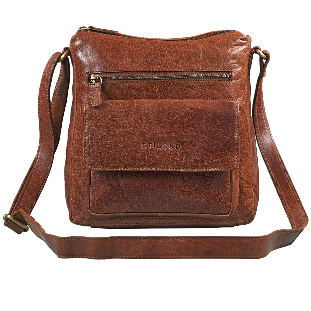 Abendtasche Echtleder Damen Leder braun