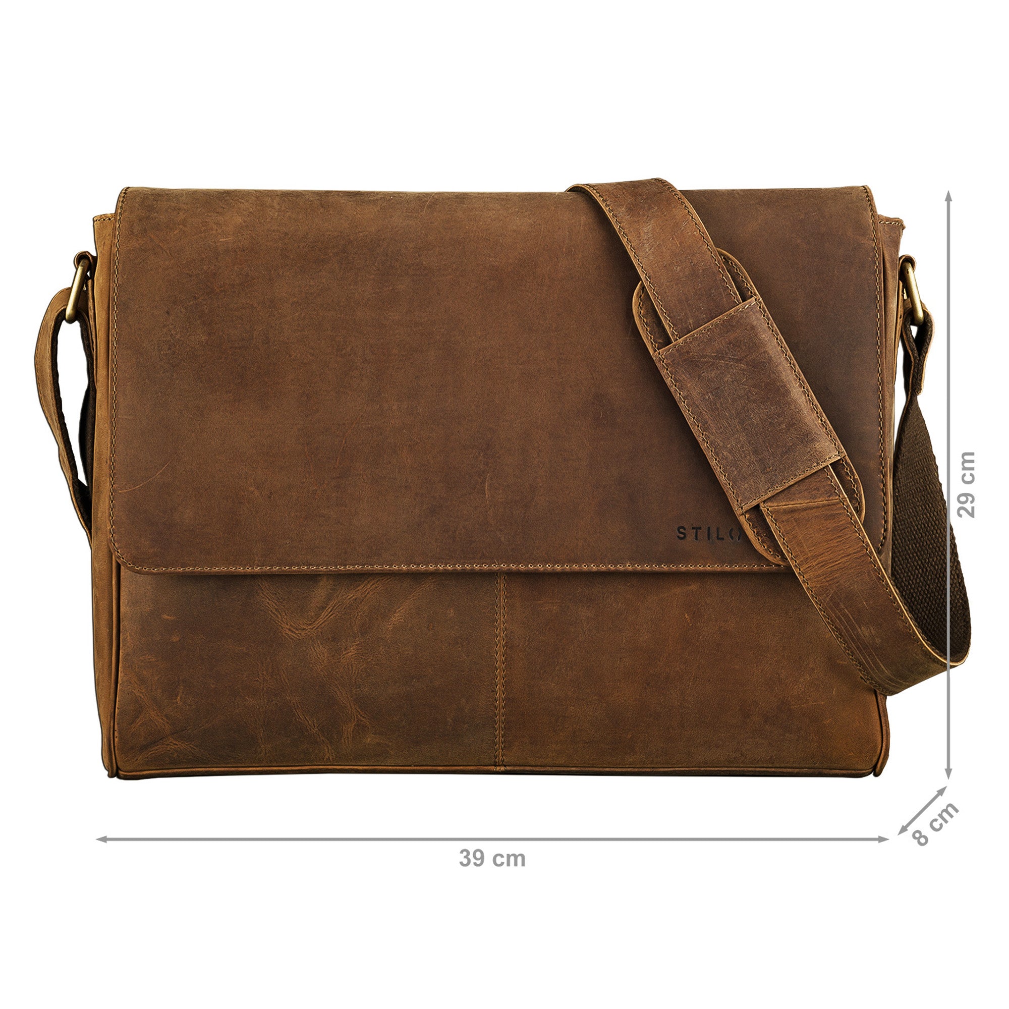 Leder Kuriertasche Braun 