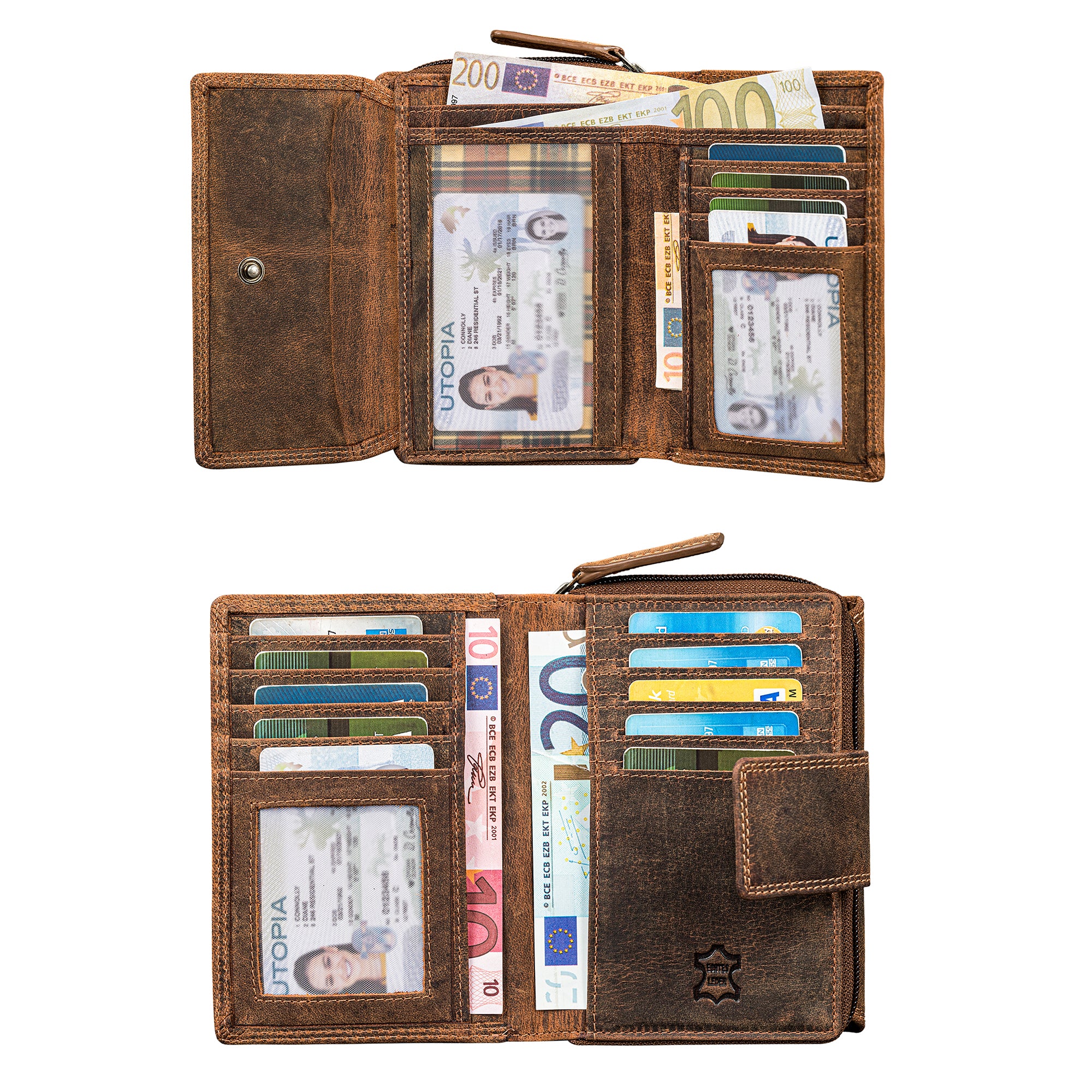 leder portemonnaie damen braun groß