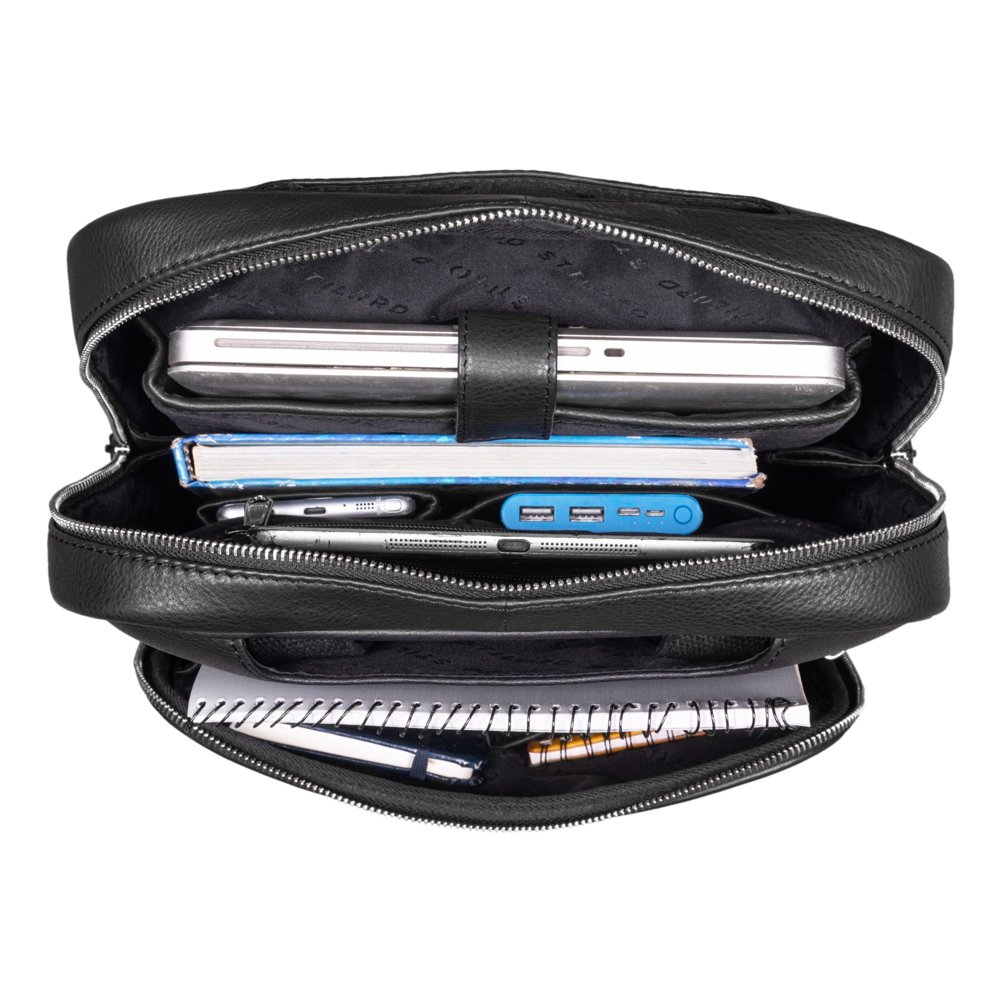 schwarzer Herrenrucksack leder