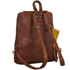Mini Retro Rucksack Damen klein braun Leder