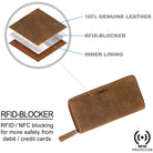 Damen Geldbörse Leder RFID Schutz