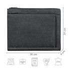 A4 Leder Konferenzmappe mit Reißverschluss schwarz