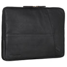 Laptoptasche 15.6 Zoll Leder schwarz aus der schrägen Frontalperspektive