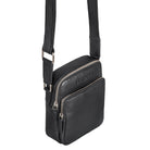 Kompakte schwarze Herrenledertasche