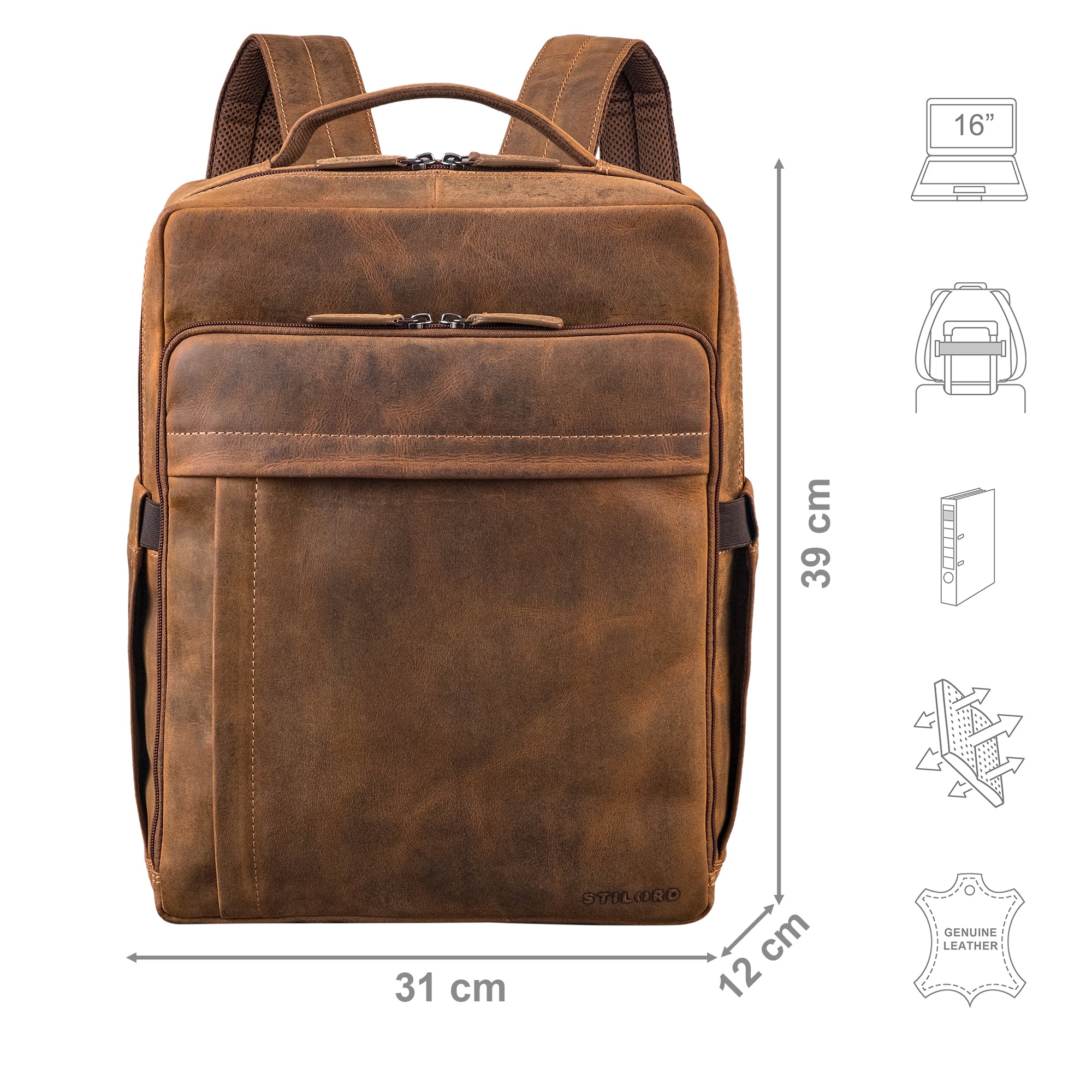 echt lederrucksack braun damen