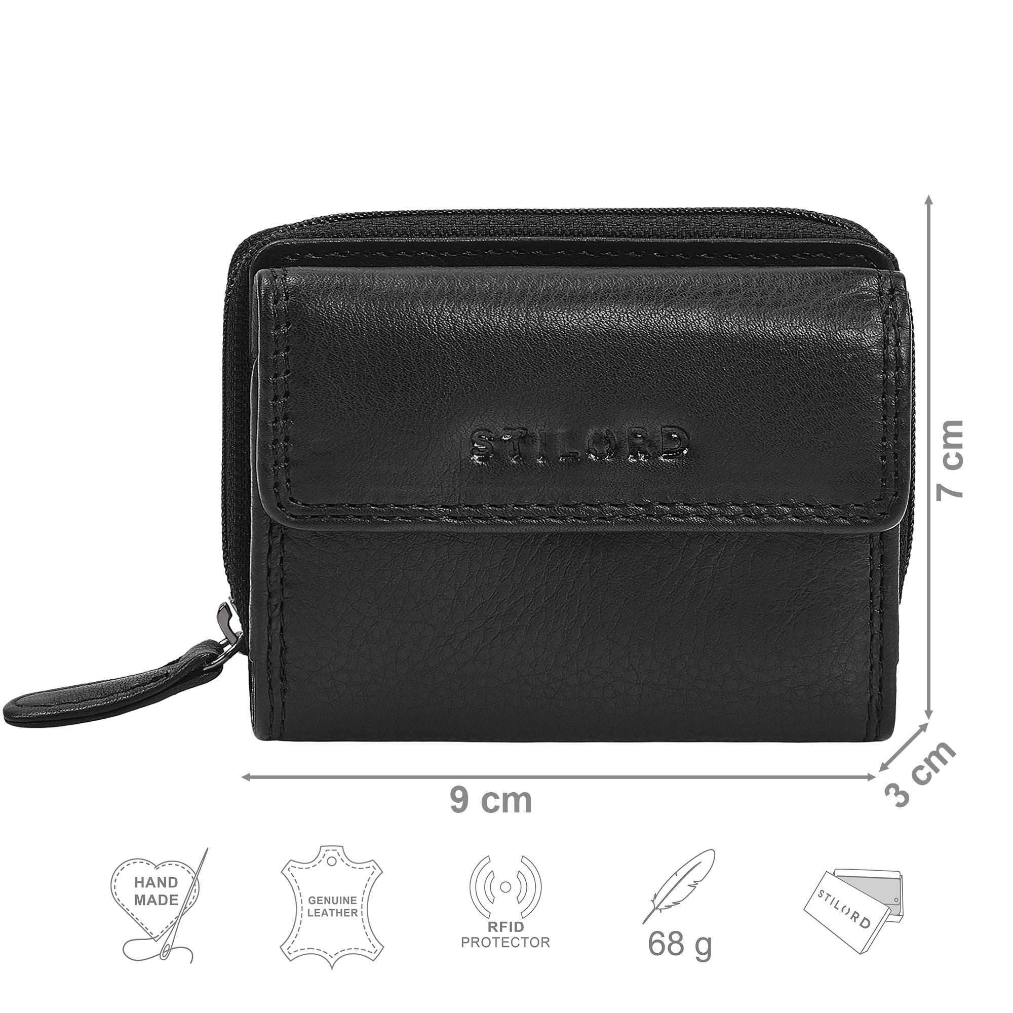leder geldbörse mini damen schwarz