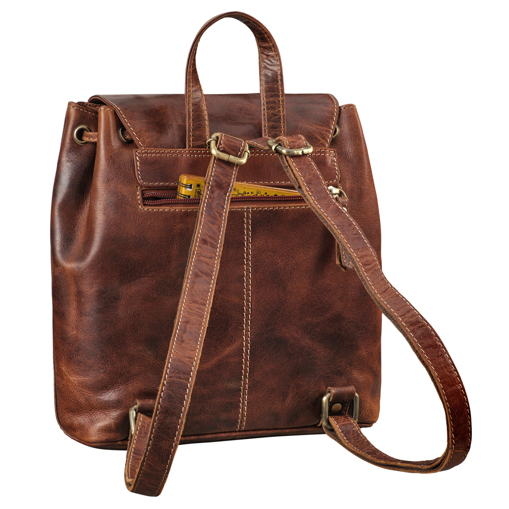 schicker Leder Rucksack in braun